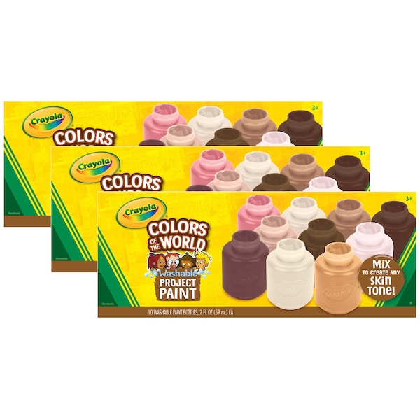 Colors of the World Project Paint, 2oz Jars, 10 Colors, 30PK